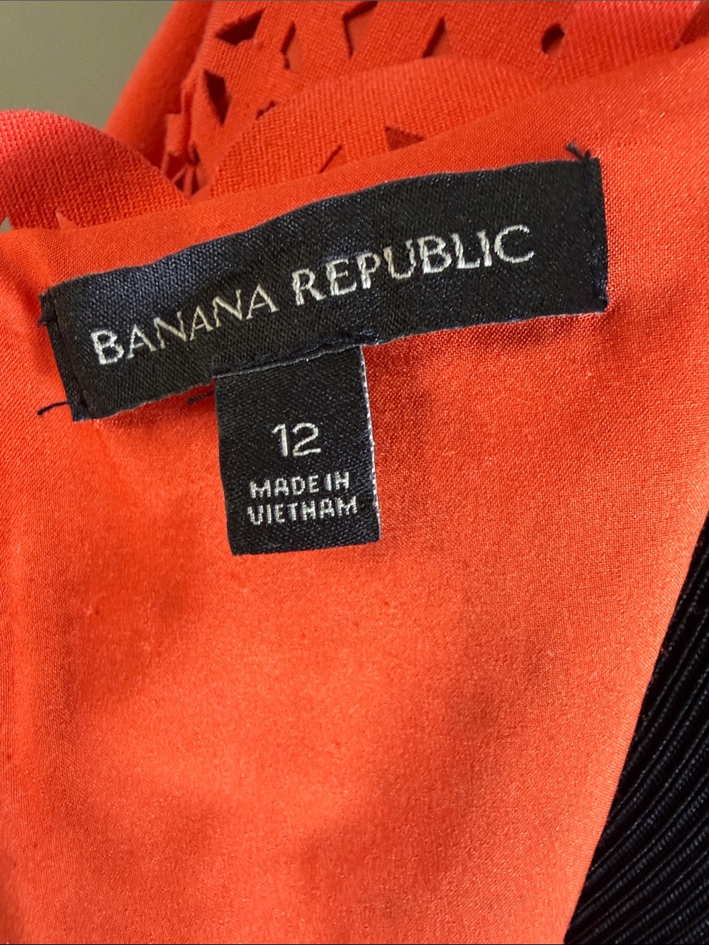 Banana Republic Coral Eyelet Fit & Flare Dress Sz 12 - Picture 10 of 11
